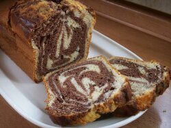 Мраморный кекс на сливках в духовке