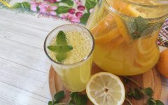 Домашний лимонад из апельсинов и лимонов с мятой