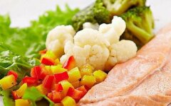 Гарнир из картофеля и баклажанов к красной рыбе