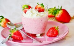 Клубничный мусс из сливок с желатином