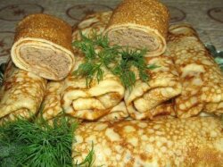 Начинка для блинов из печени и лука