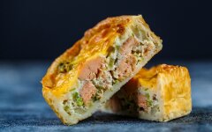 Французский киш с брокколи и семгой