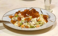 Старинный Оливье с рябчиками и ланспиком