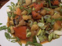 Грузинское овощное рагу из баклажан Аджапсандали