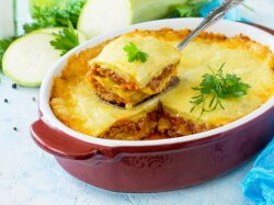Запеканка из кабачков с говяжьим фаршем в духовке
