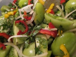 Зеленые помидоры с перцем по-корейски