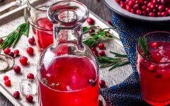 Витаминный морс из клюквы и шиповника
