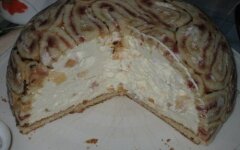 Королевский торт с творогом без выпечки