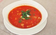 Томатно-овощной суп с фасолью в мультиварке