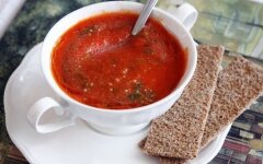Томатный супчик из печеных помидоров и перцев
