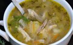 Рассольник из индейки с рисом