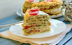 Кабачковый торт с сыром и зеленью