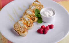 Фруктово-творожные блинчики