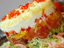 Слоеный салат-торт «Семужный»