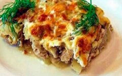 Мясо по-капитански с отварным картофелем