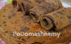 Шоколадные блины на молоке с какао
