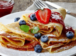 Английские тонкие блины на молоке с водой