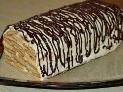 Торт «Медовое полено» с творожно-сметанным кремом