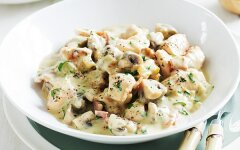 Картофель с курицей под сливками