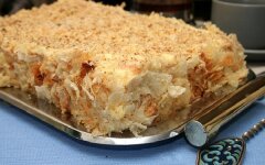 Простой «Наполеон» из готового слоеного теста с заварным кремом