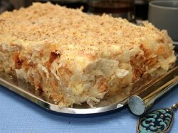 Простой «Наполеон» из готового слоеного теста с заварным кремом