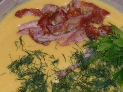 Суп картофельный с копченостями и плавленым сыром
