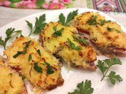 Свинина под картофельной шубой в духовке
