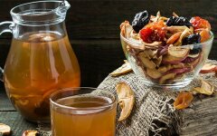 Освежающий компот из сухофруктов с сахаром