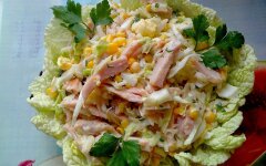 Салат «Мужской каприз» с говядиной, фасолью и кукурузой