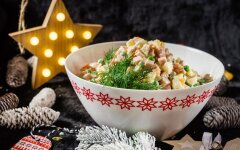 Салат «Оливье» с горчичным соусом
