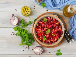 Оригинальный винегрет с хеком