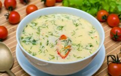 Молочный суп с кабачками и рисом