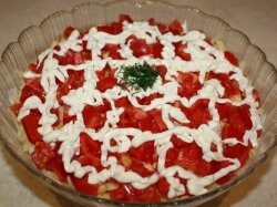 Салат «Золотой розан» с помидорами