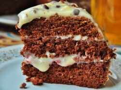 Шоколадный торт с заварным кремом на протеине