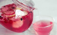 Имбирный чай с клюквой и черникой