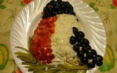 Винегрет с селедкой, фасолью и оливками, рецепт с фото