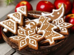 Новогодние имбирные пряники с корицей в глазури