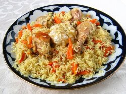 Плов из куриного окорочка в горшочках