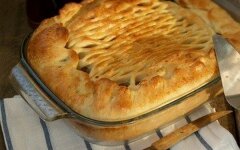 Творожный пирог с картофелем и грибами