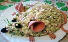 Салат «Мышонок» со свиным языком
