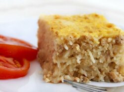 Простая запеканка из вермишели с мясом