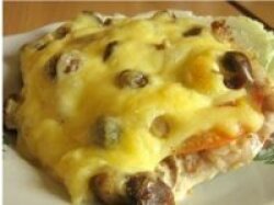 Свинина, запеченная с грибами