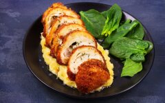 Отбивные из грудки индейки в панировочных сухарях