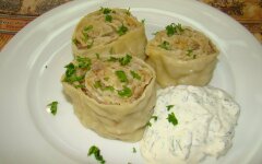 Манты с фаршем и картошкой в духовке