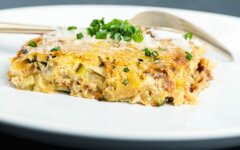 Фриттата с кабачками и куриным филе