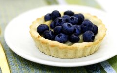 Лимонные корзиночки с черникой и джемом