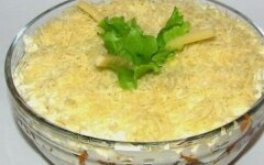 Салат из шампиньонов и сардины