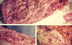 Творожная запеканка с грушей, яблоком и черникой