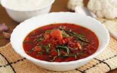 Постный борщ с ржаными галушками