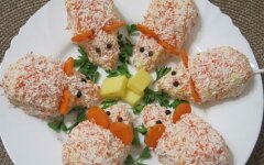 Салат «Веселые мышки» из сыра